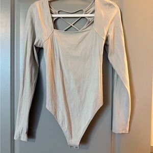 Beige Long Sleeve Bodysuit